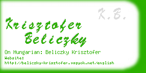 krisztofer beliczky business card